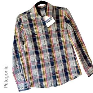 NWT | PATAGONIA WOMEN’S PLAID OVERCAST SHIRT LONG SLEEVE BUTTON FRONT| SIZE: 0